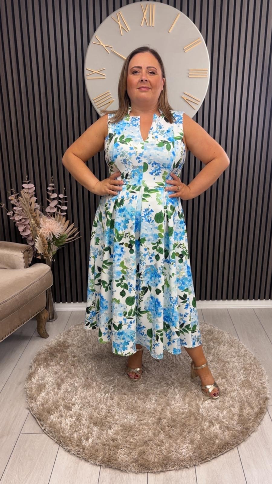 AMEYA DRESS - BLUE/GREEN