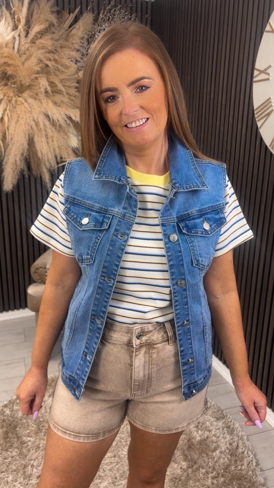 MILICENT SLEEVELESS DENIM JACKET