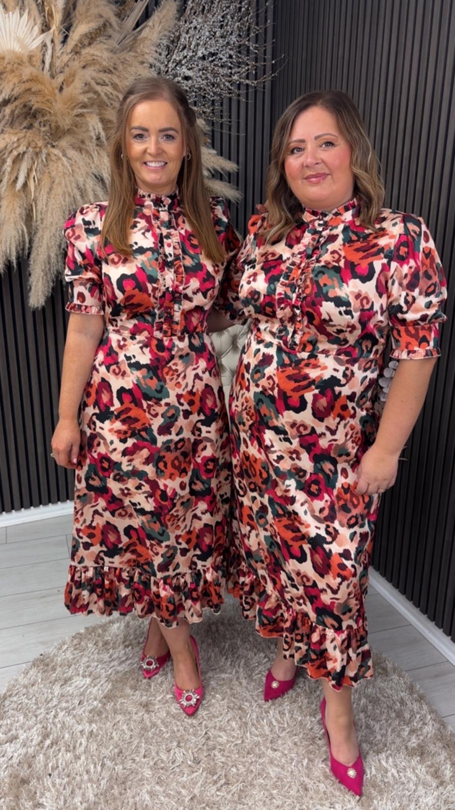 KIRSTY DRESS - PINK LEOPARD