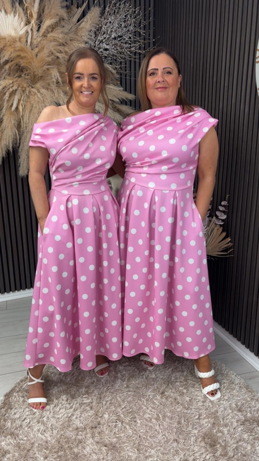 BETTY DRESS - PINK POLKA DOT