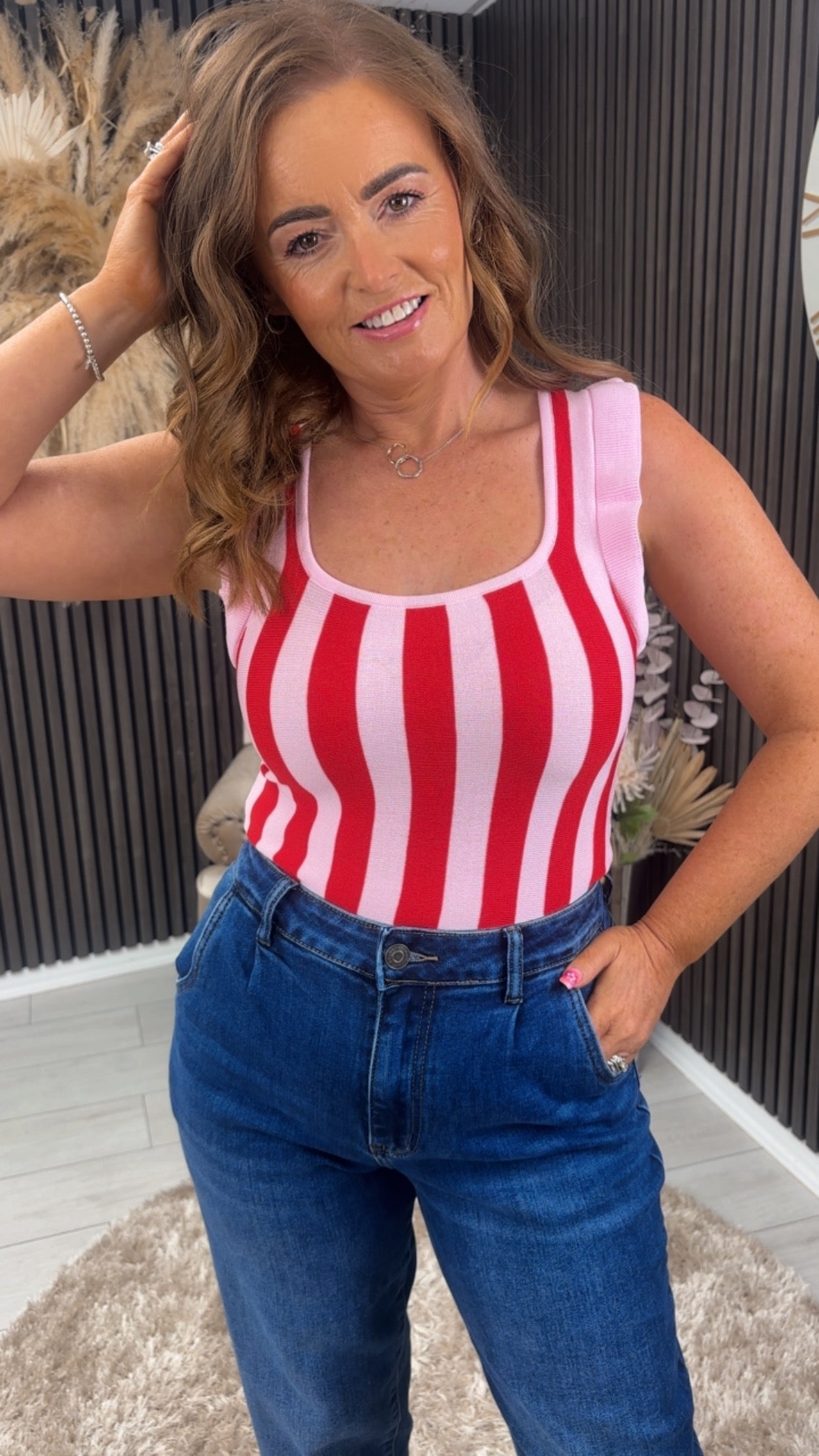JACQUELINE VEST - RED/PINK