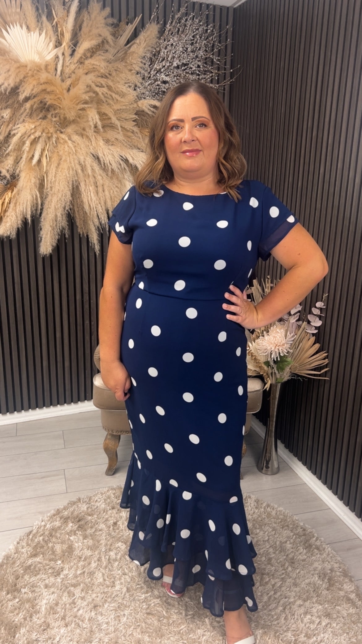 ROXY DRESS - NAVY SPOT