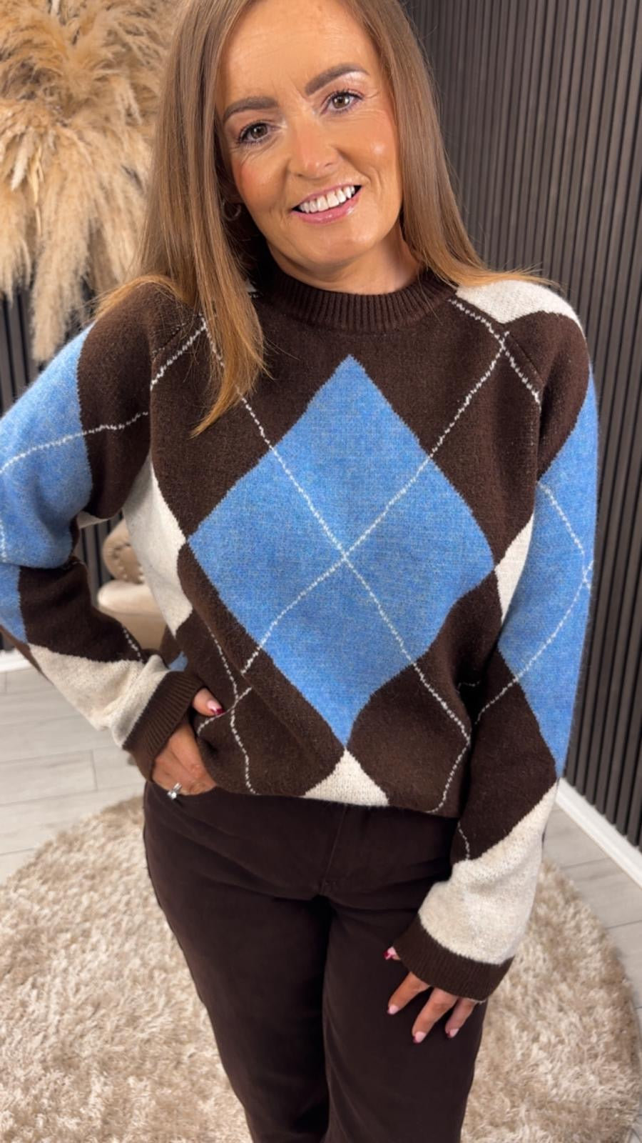 KRIS JUMPER - BROWN/BLUE