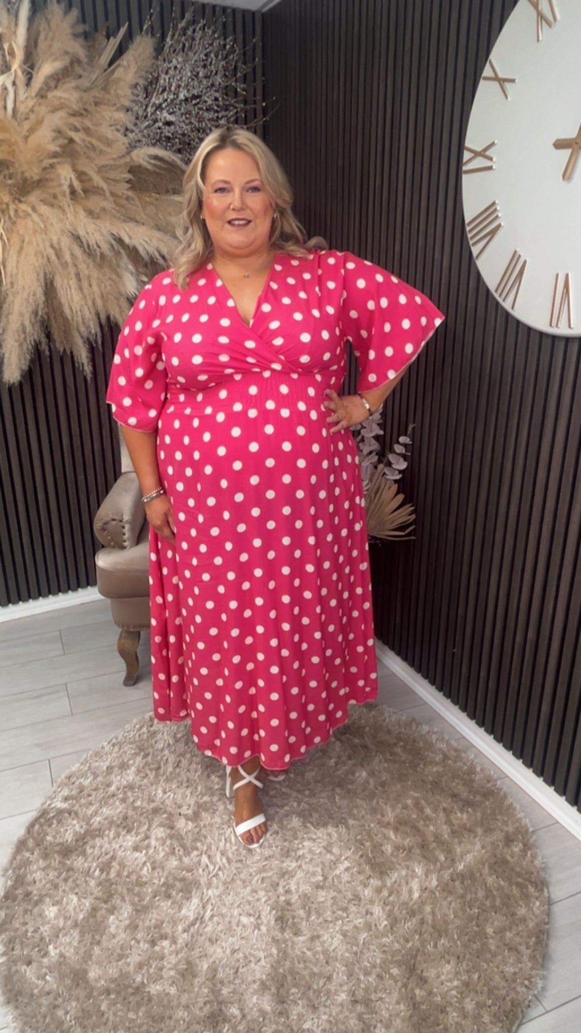 JENNIE DRESS - PINK SPOT