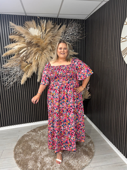 JESSICA ANN DRESS - BLACK FLORAL
