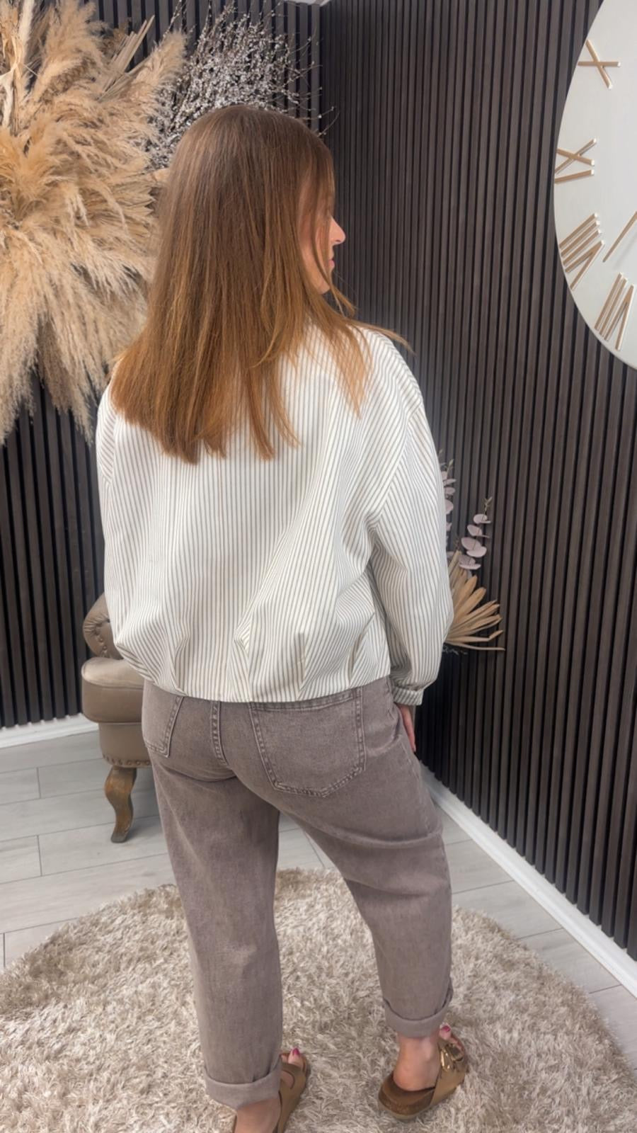 THEA JACKET - BEIGE STRIPE