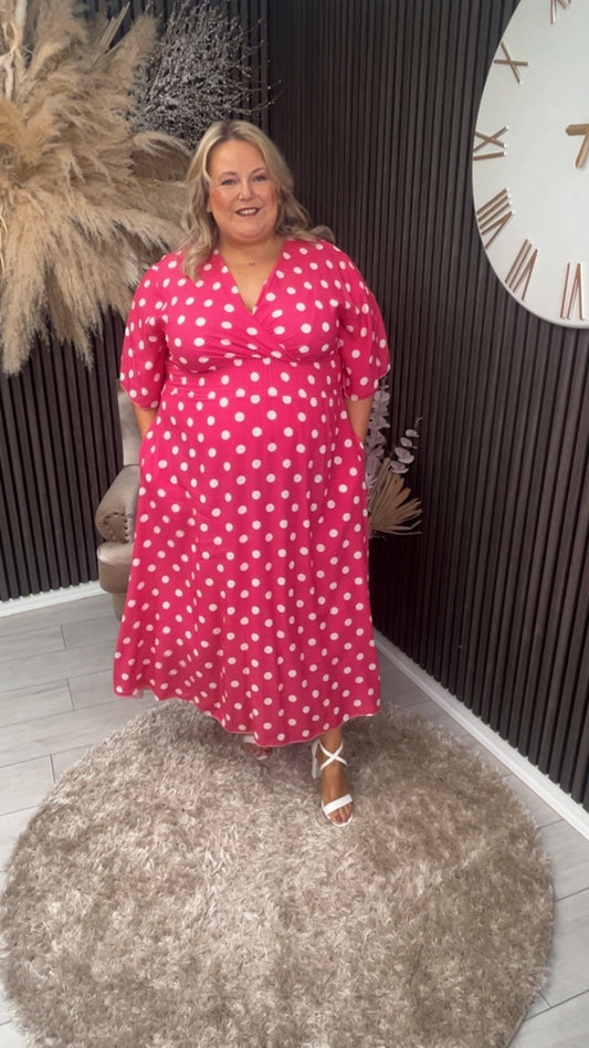 JENNIE DRESS - PINK SPOT