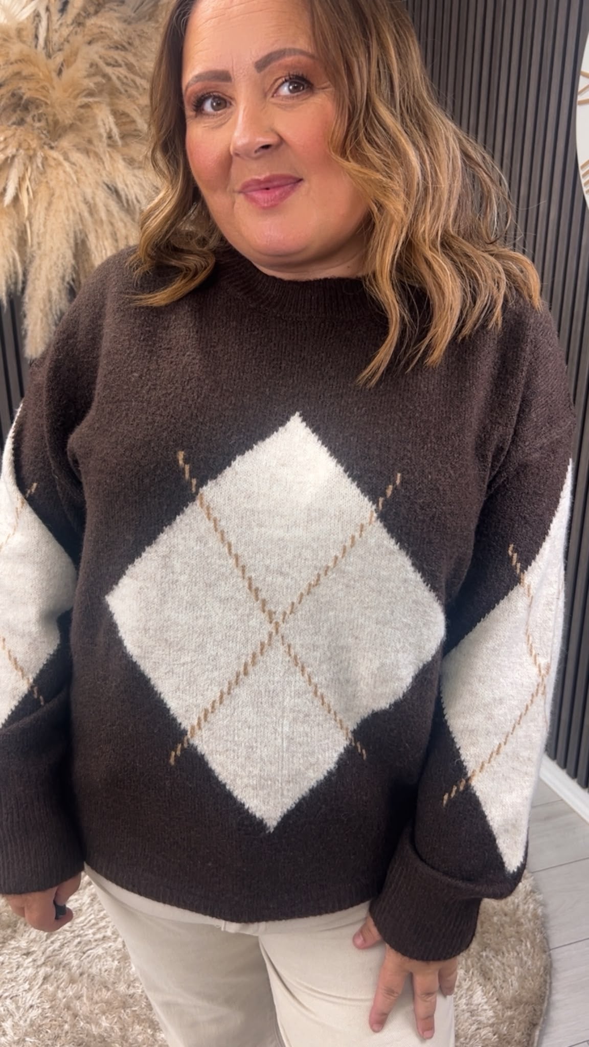 JODIE JUMPER- BROWN/CREAM