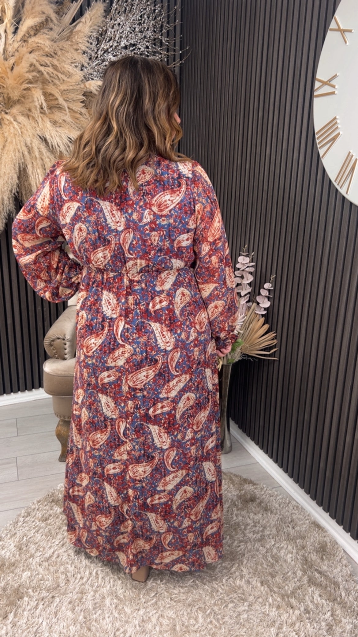 GRETCHEN DRESS - RED/BLUE