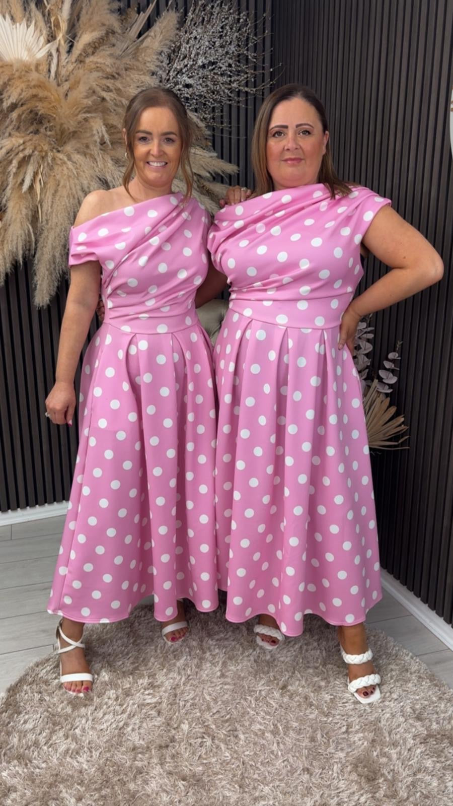 BETTY DRESS - PINK POLKA DOT