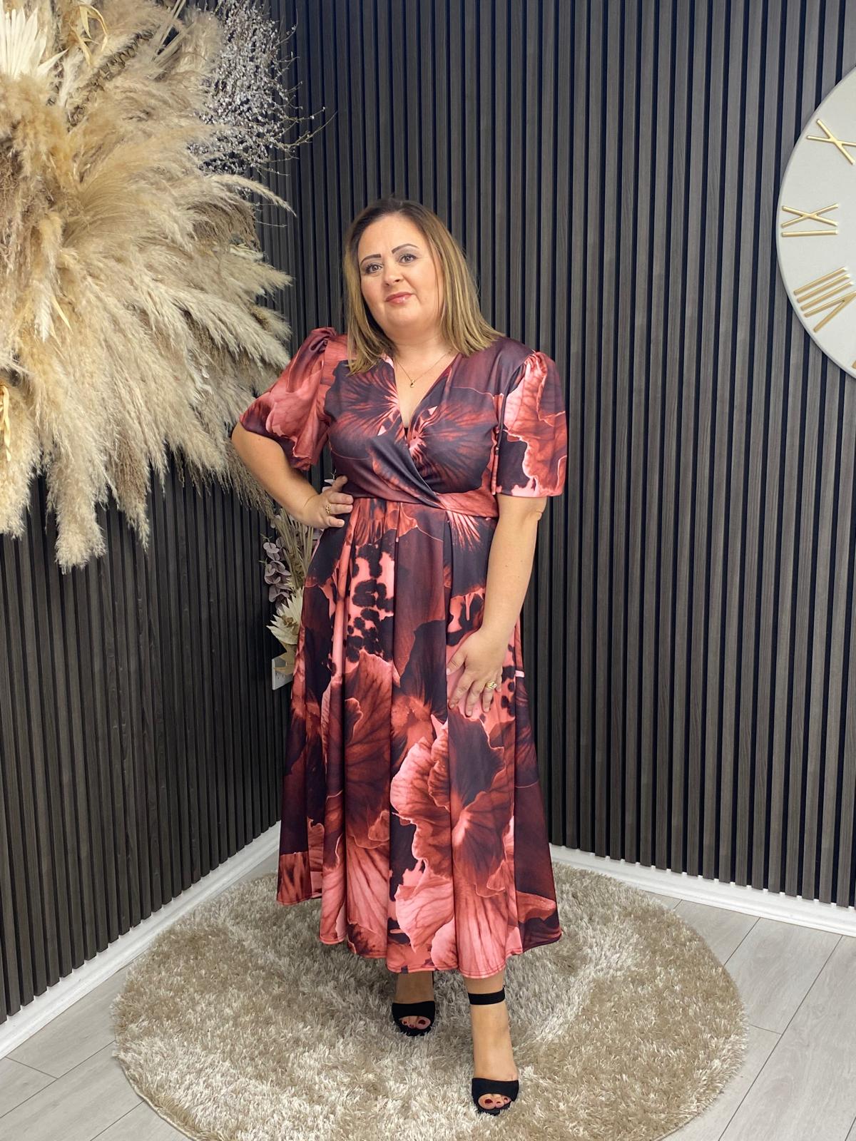 DORA DRESS - WINE FLORAL