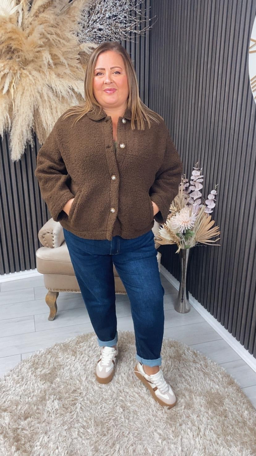 SADIE TEDDY JACKET - BROWN