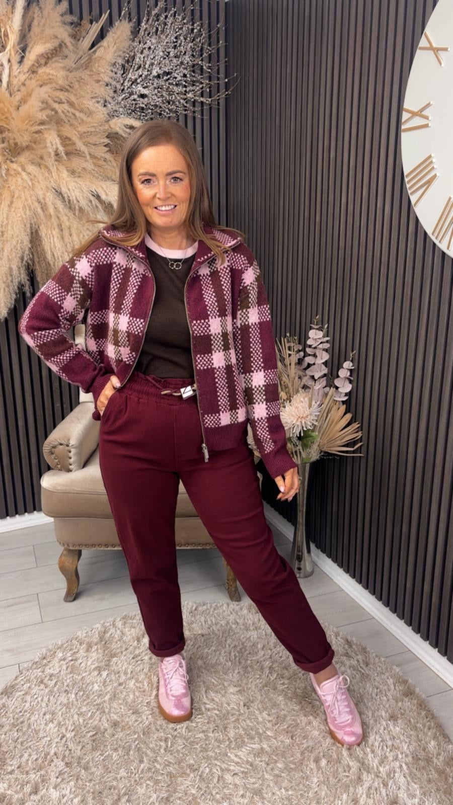 CAMILA JACKET - BURGUNDY/PINK