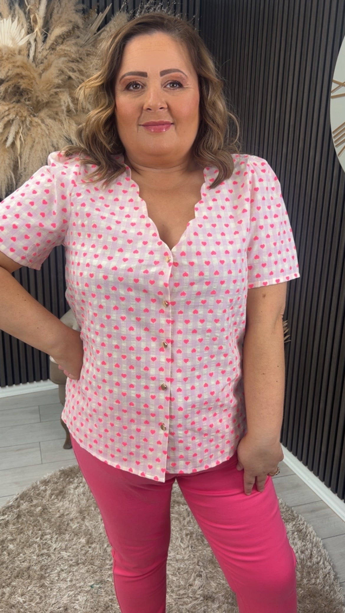 SAOIRSE TOP - PINK HEARTS