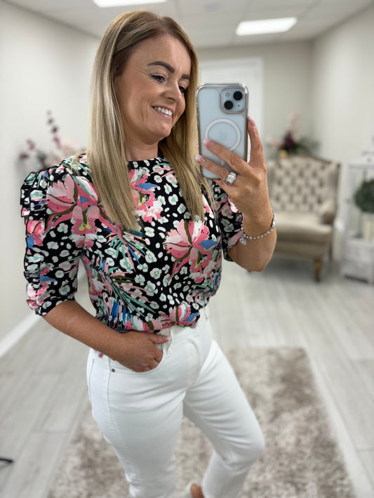 ASHER TOP - PINK FLORAL