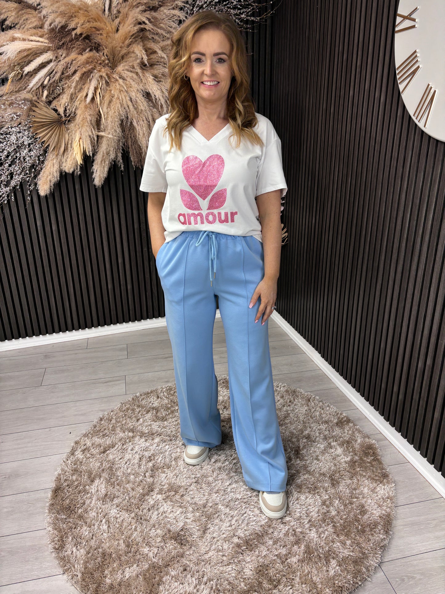 MARIAN WIDE LEG JOGGERS - BLUE