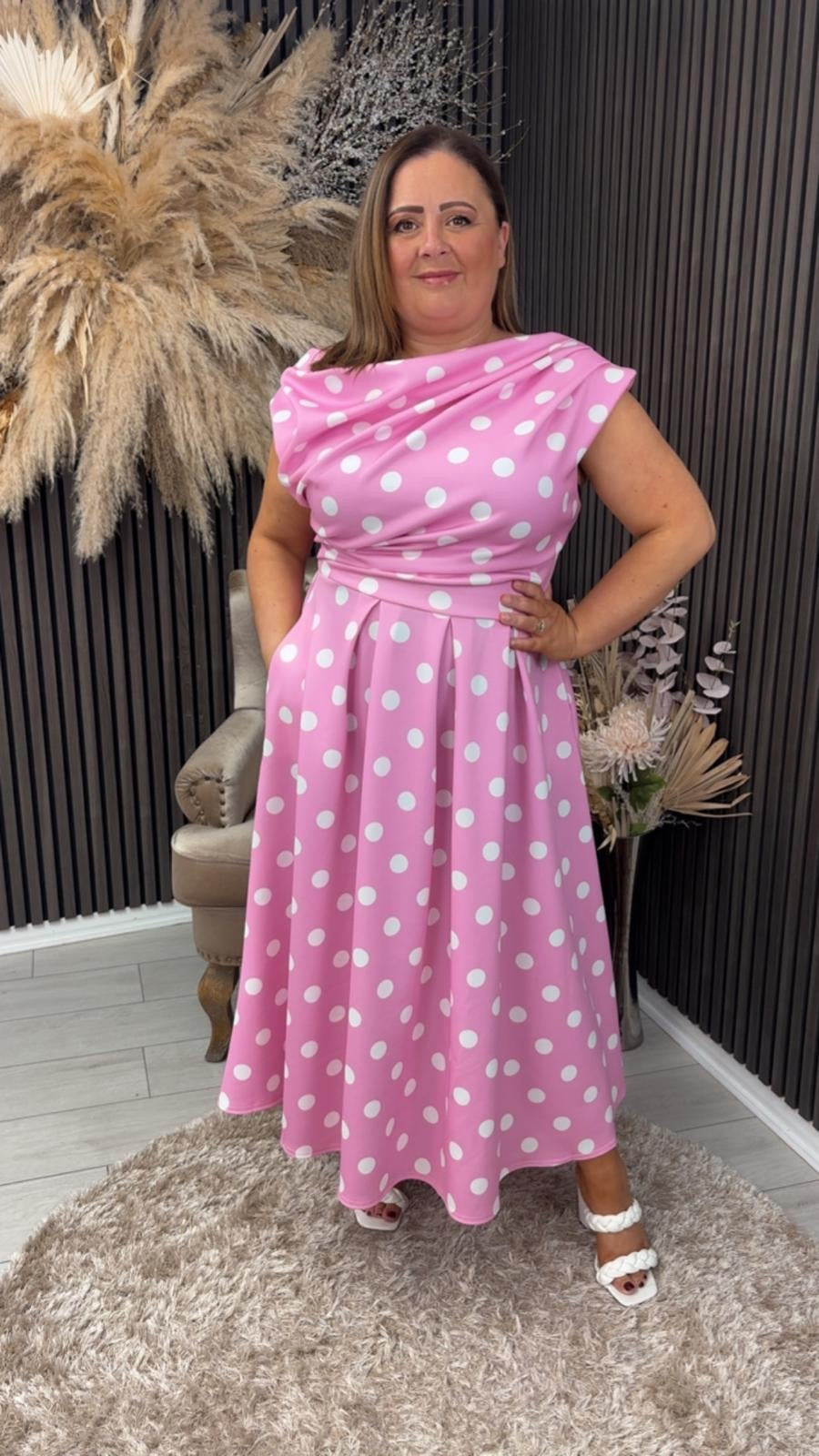 BETTY DRESS - PINK POLKA DOT