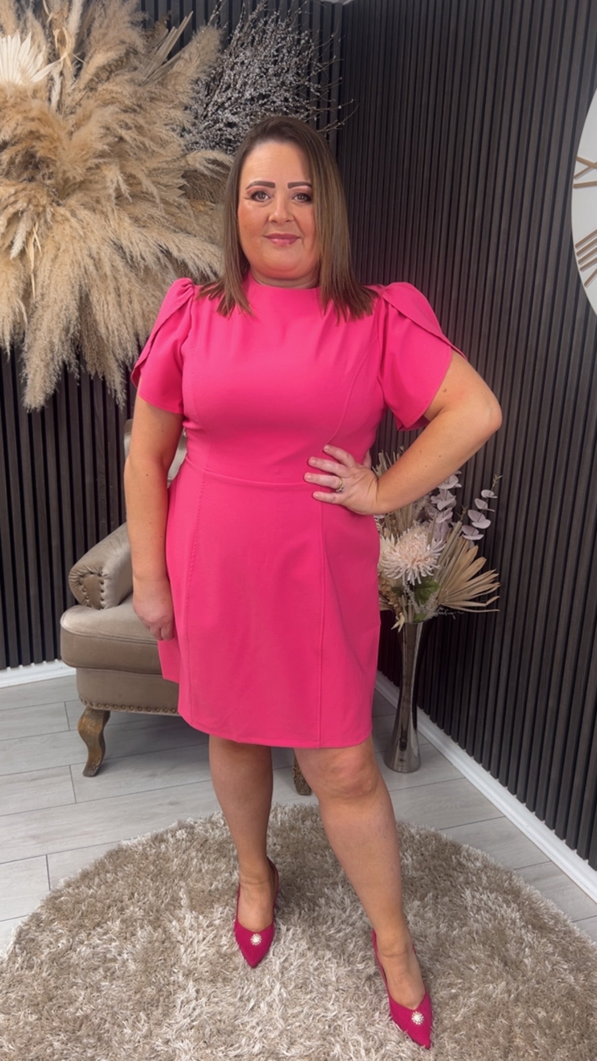 AMI TULIP DRESS - PINK
