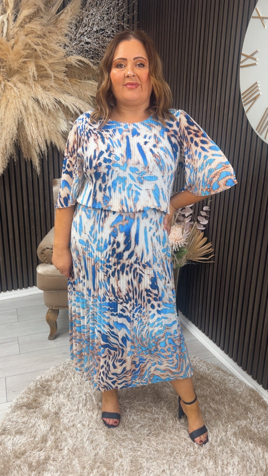 AGATHA DRESS - BLUE ANIMAL