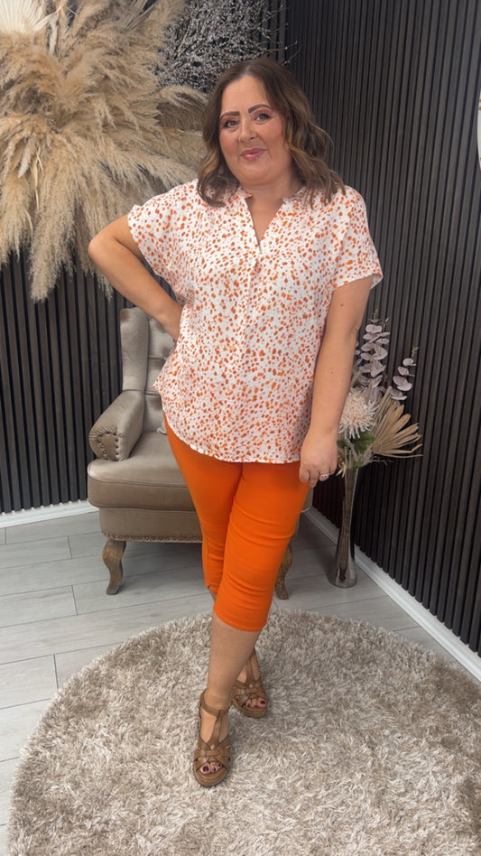 FAITH CROPPED JEGGINGS - ORANGE