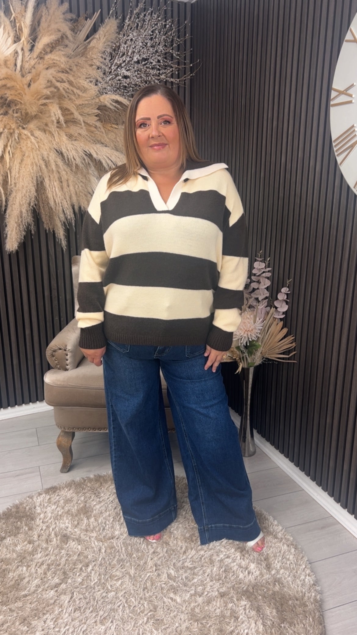 LEXI JUMPER - BROWN/YELLOW