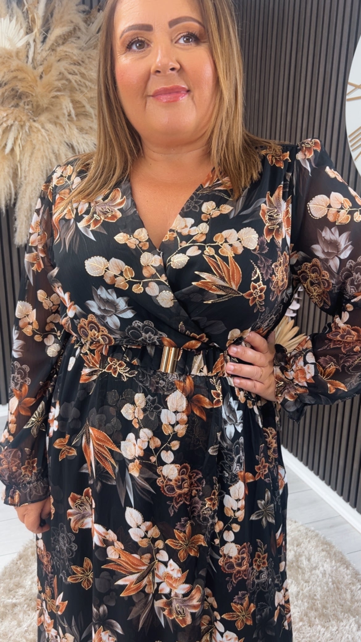 DOTTIE DRESS - BLACK/GOLD