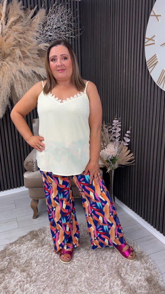 SHEENA WIDE LEG TROUSERS - MULTI