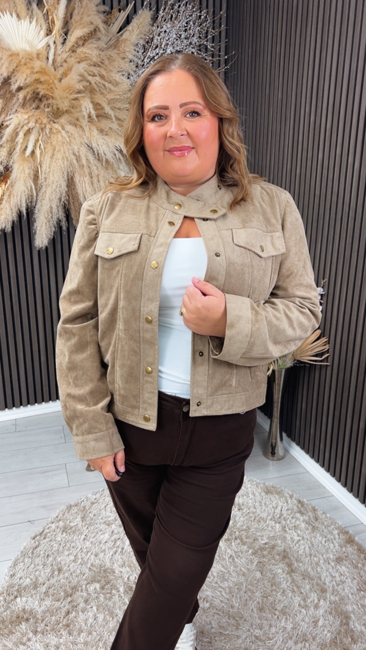 NATALIE BIKER JACKET - TAUPE