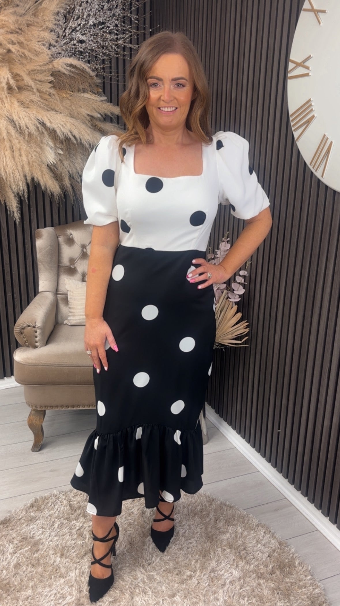 JENNIFER DRESS - BLACK/WHITE