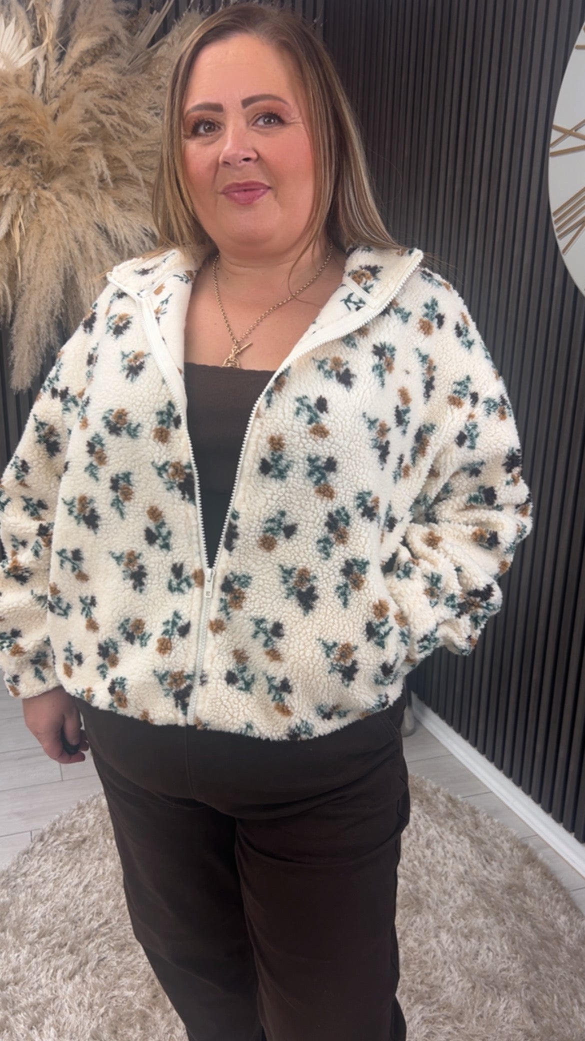 JENNY FLEECE - CREAM FLORAL
