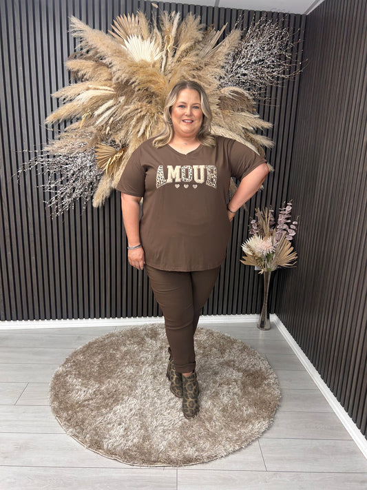 ROCHELLE T-SHIRT - BROWN