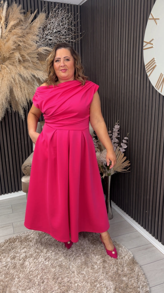BETTY DRESS - HOT PINK