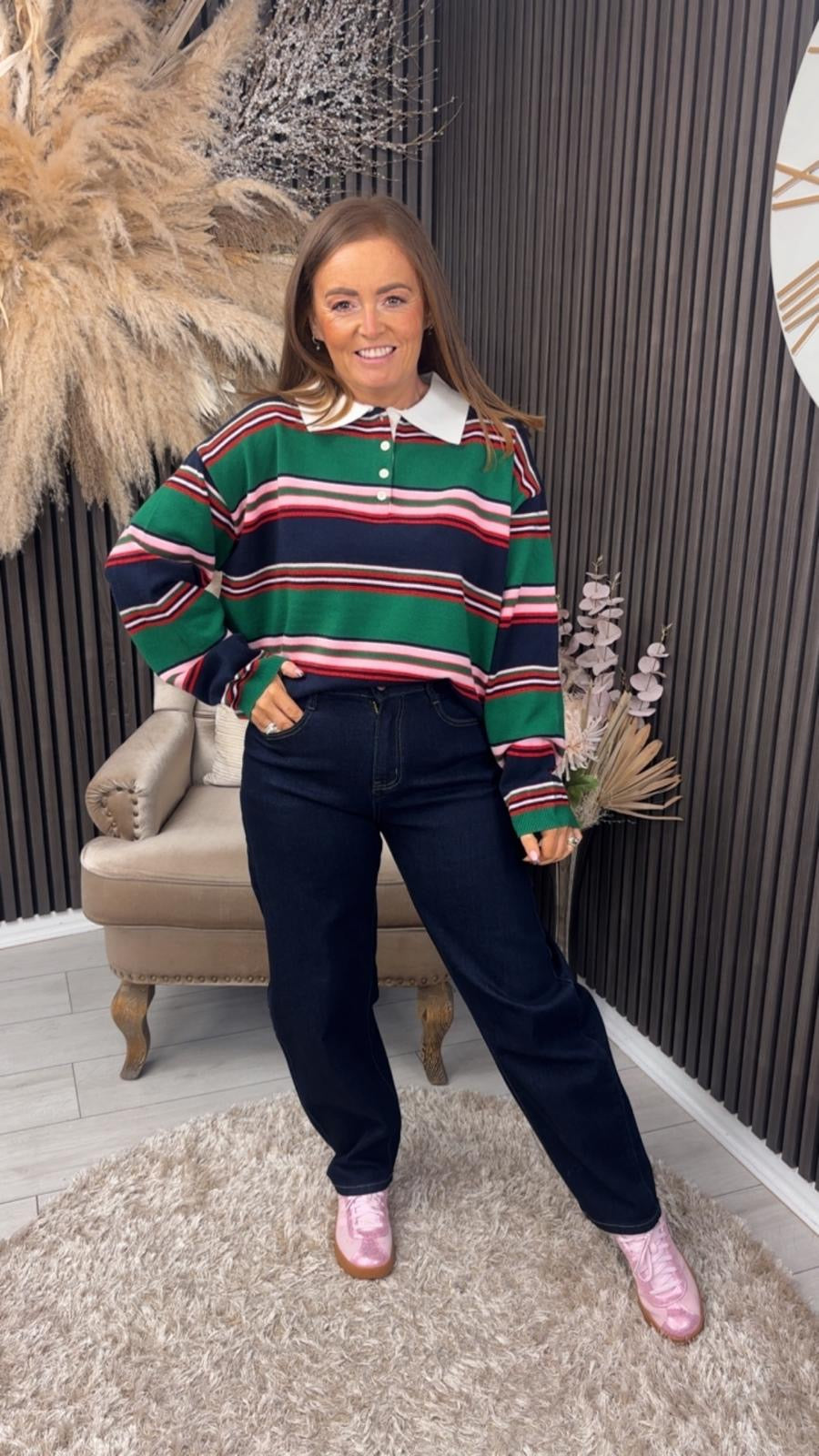 AMANDA JUMPER - GREEN/NAVY