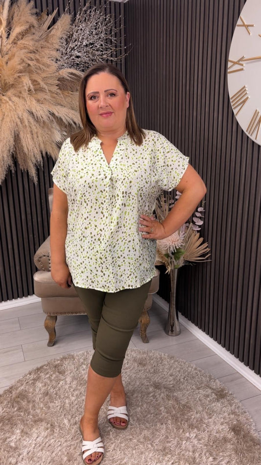 FAITH CROPPED JEGGINGS - KHAKI