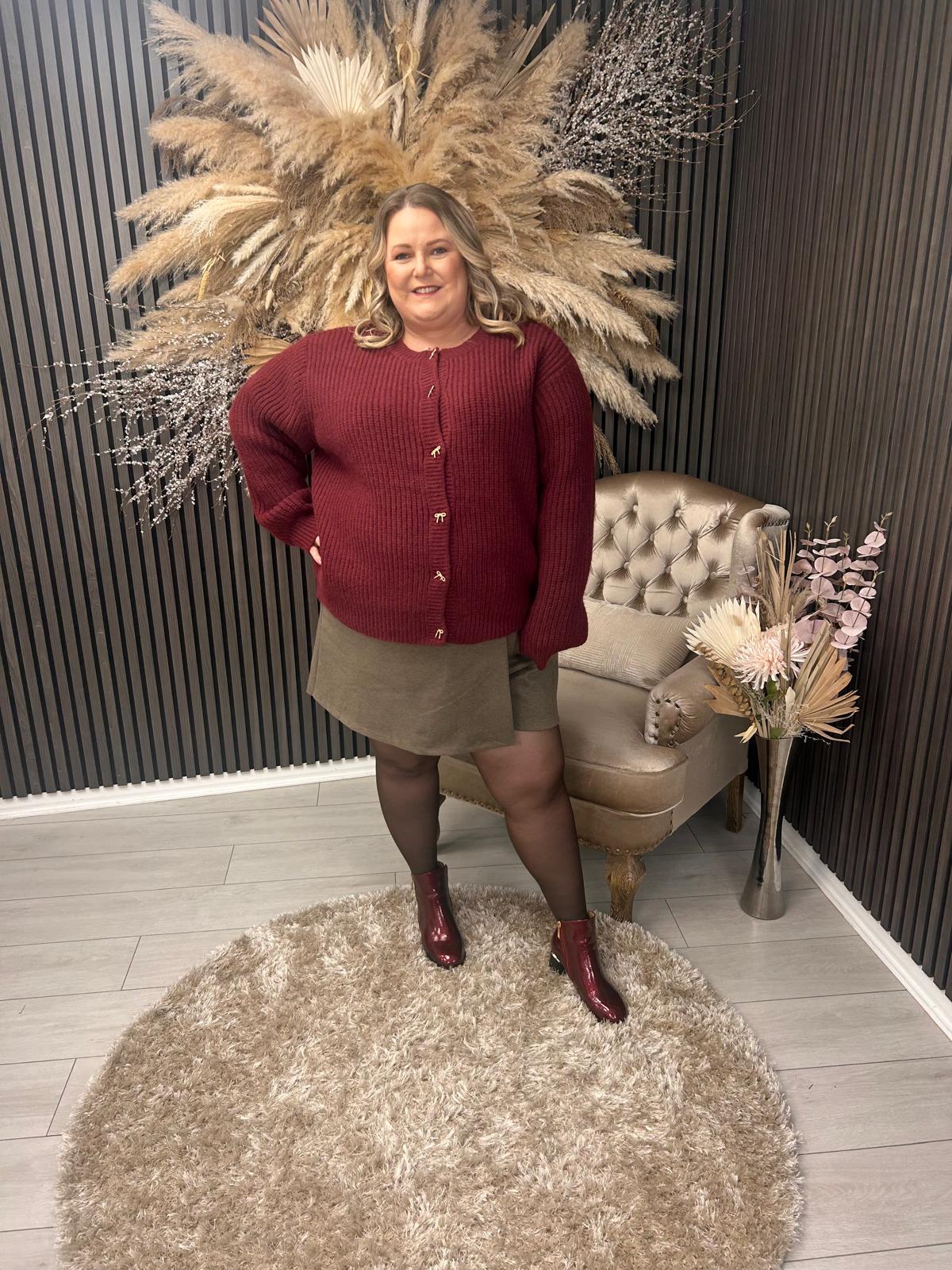 CONSTANCE CARDIGAN - BURGUNDY