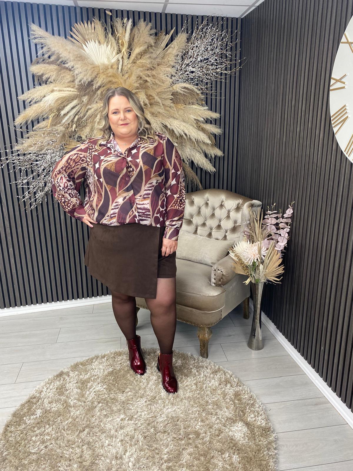 THERESE SHIRT - BURGUNDY