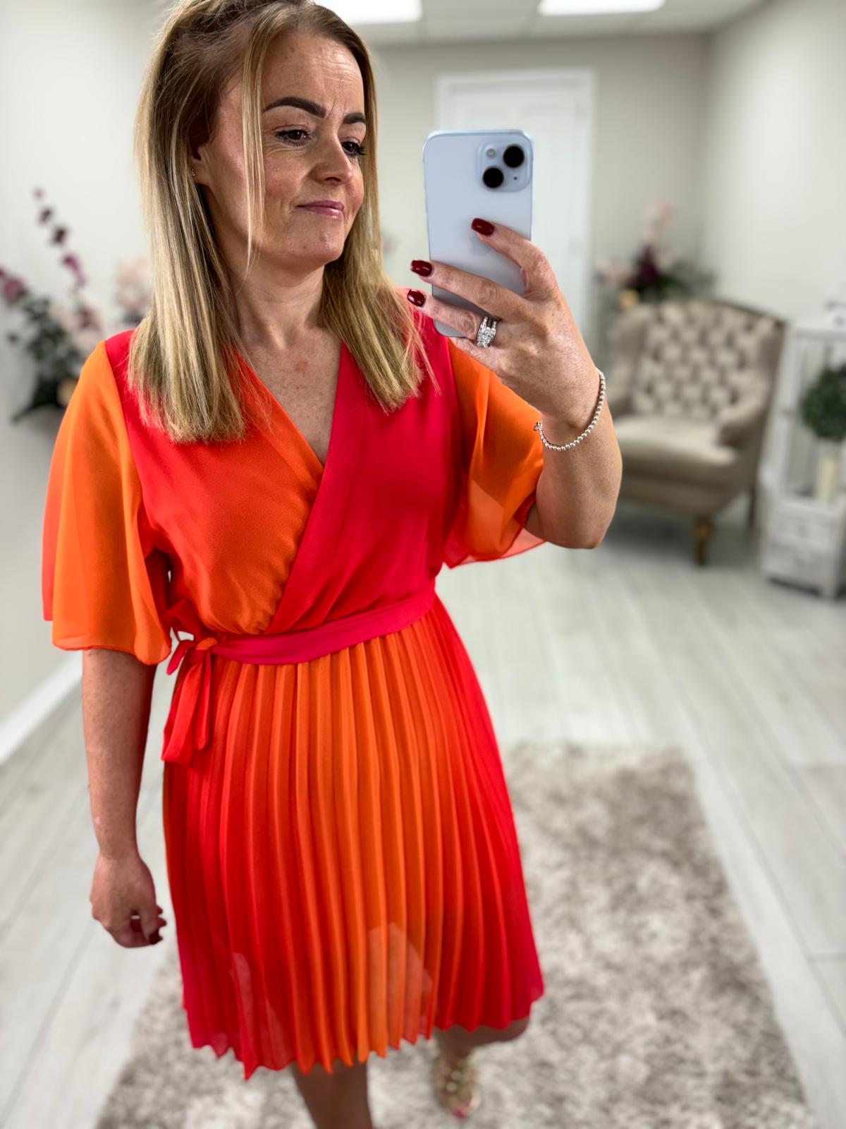 MARIONA DRESS - PINK/ORANGE