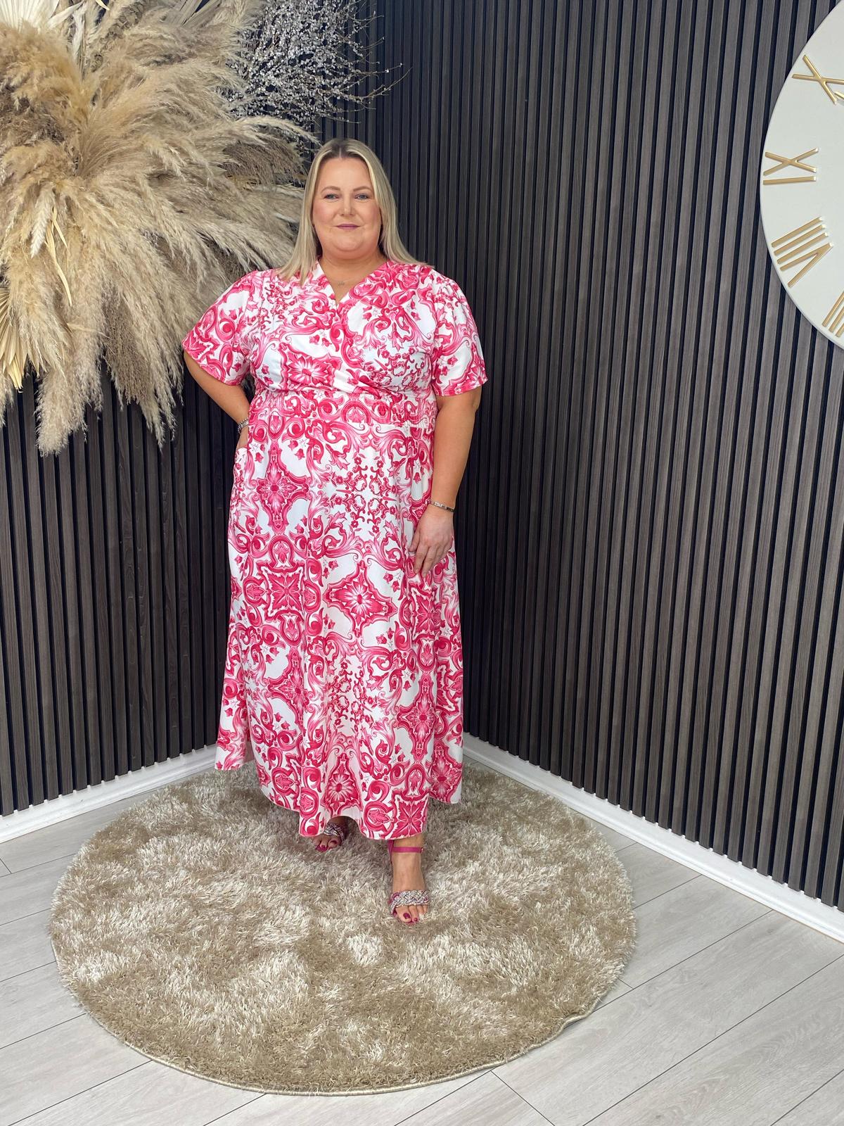 CERYS DRESS - PINK/WHITE