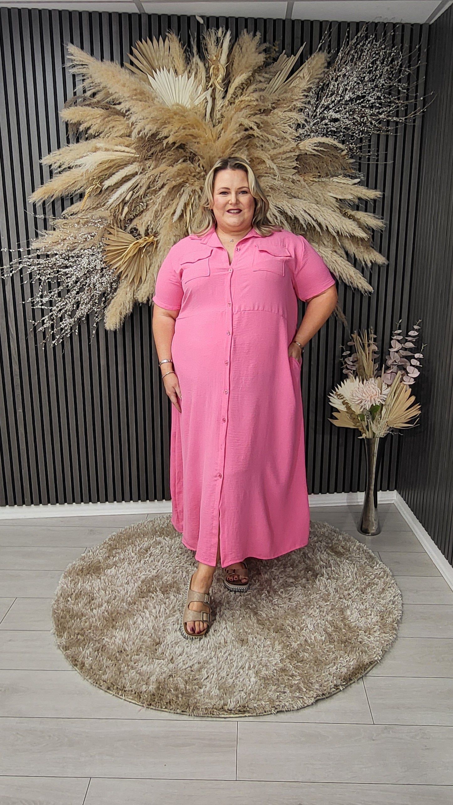 AMANDA SHIRT DRESS - PINK