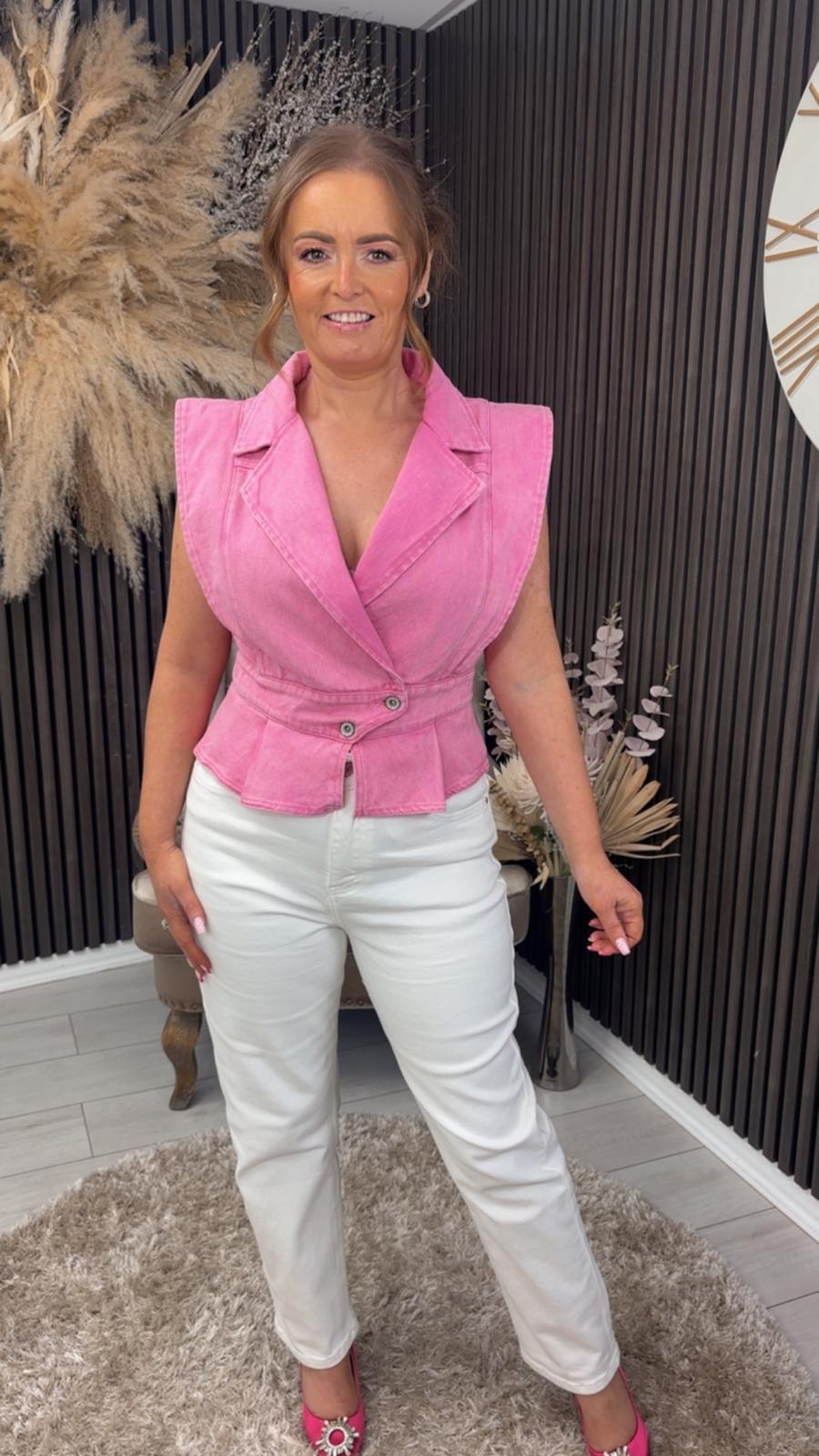 MAJELLA SLEEVELESS JACKET - PINK