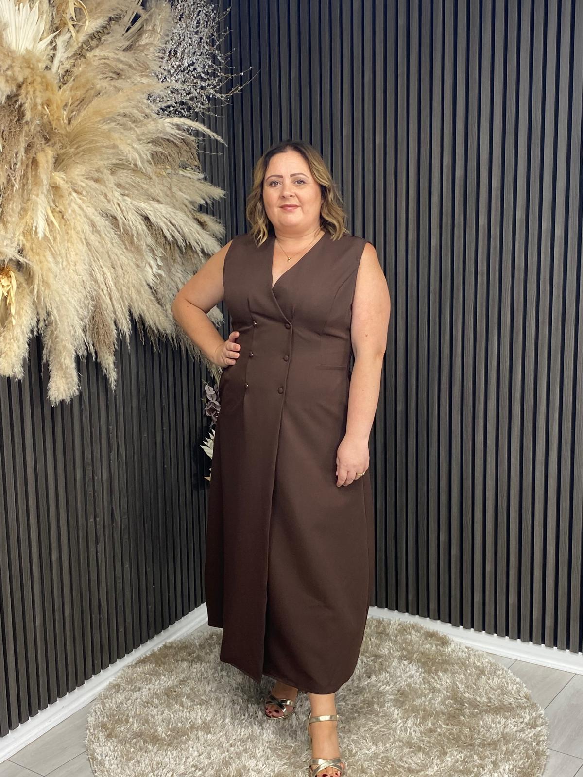 HAZEL DRESS - BROWN