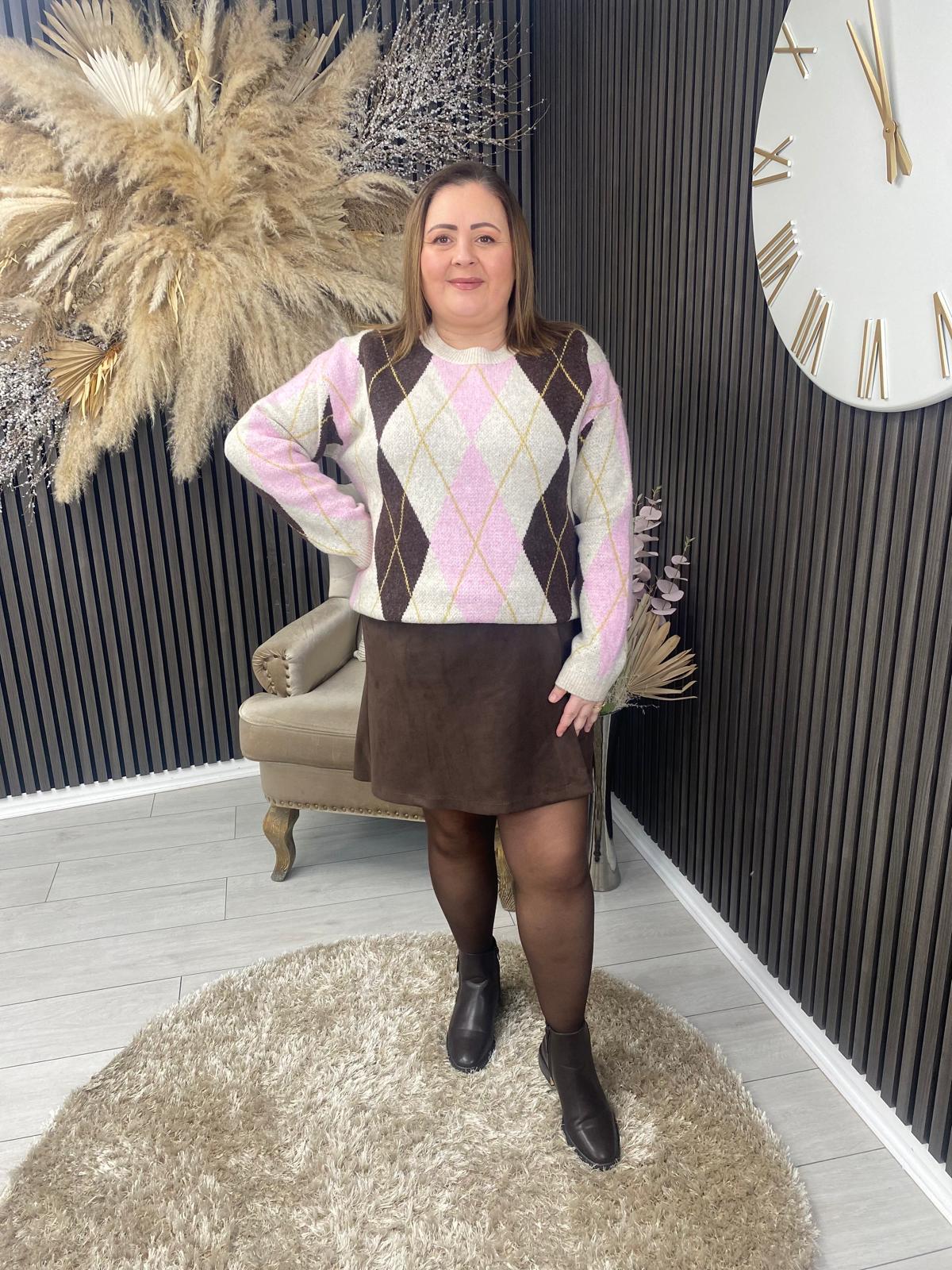 LOUISA JUMPER - BEIGE/COFFEE