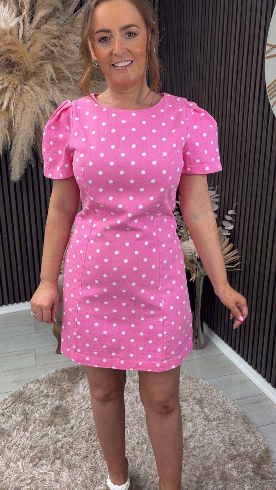 MARSHA DRESS - PINK/SPOT