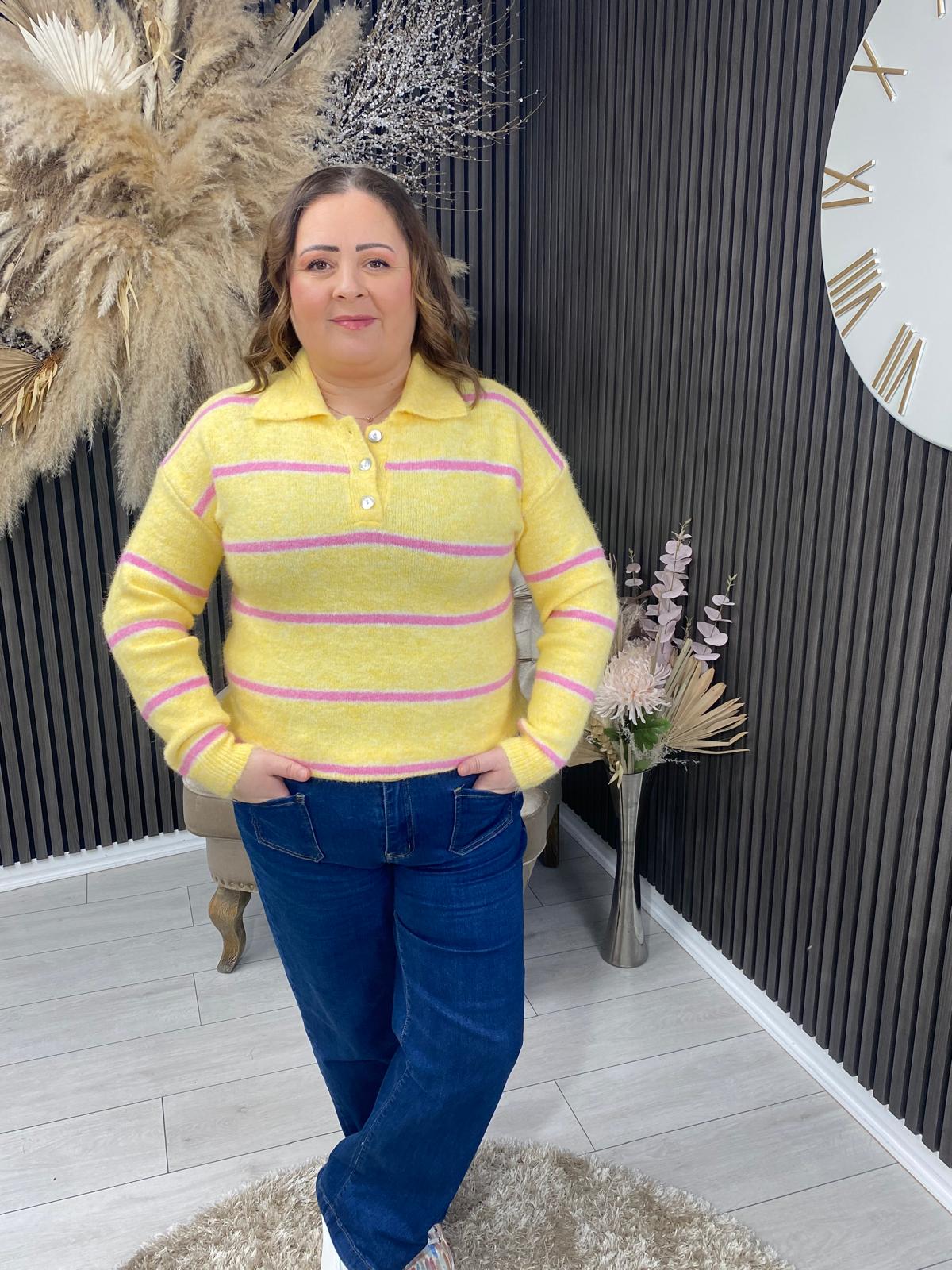 NORA JUMPER - YELLOW/PINK