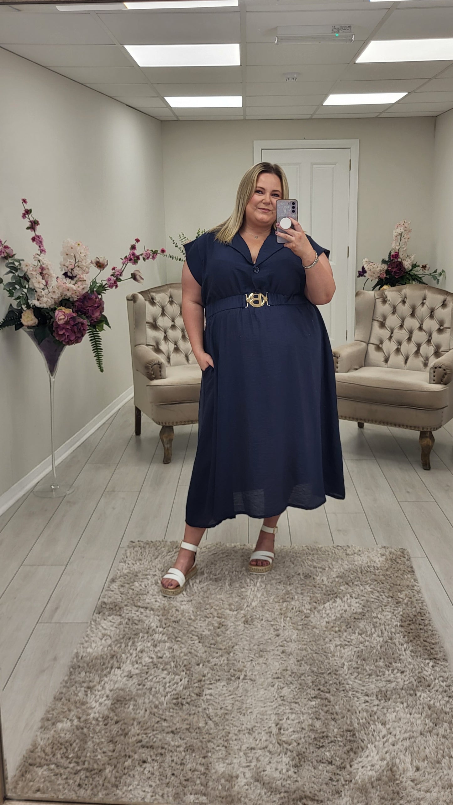 BRENDA DRESS - NAVY