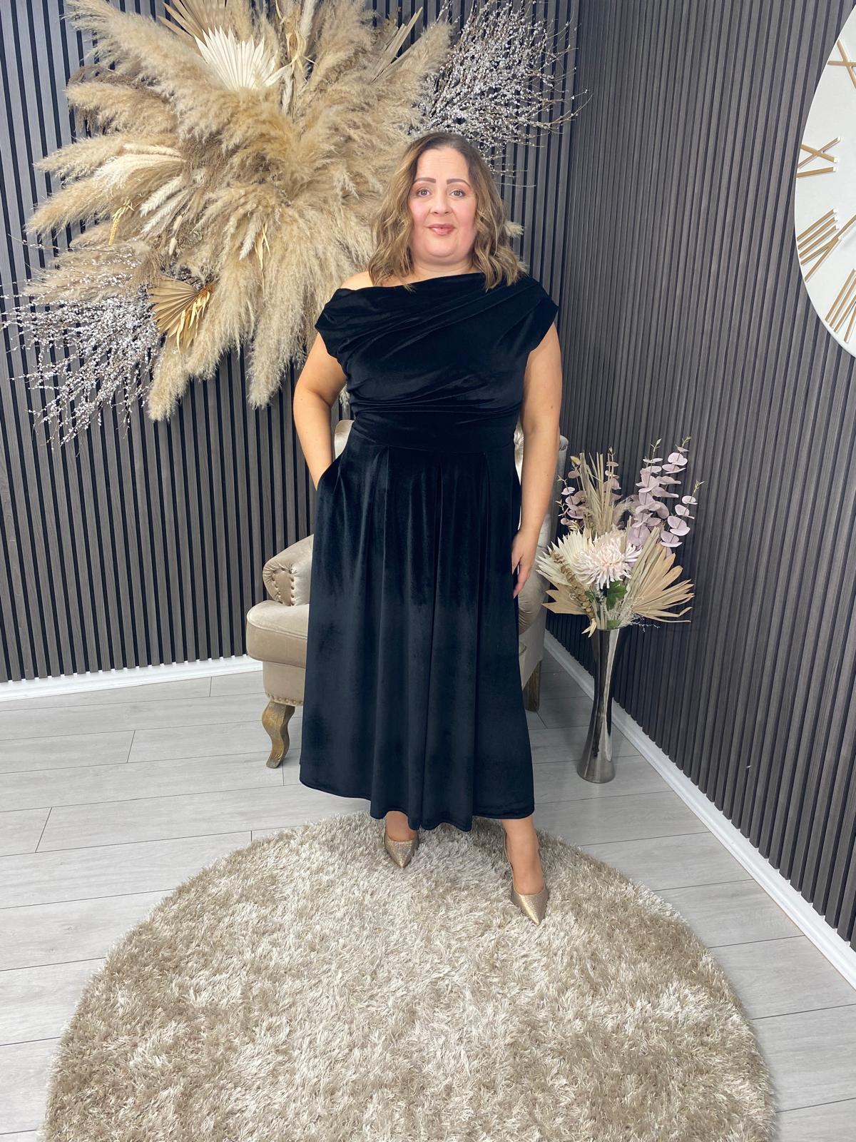 BETTY DRESS - BLACK VELVET