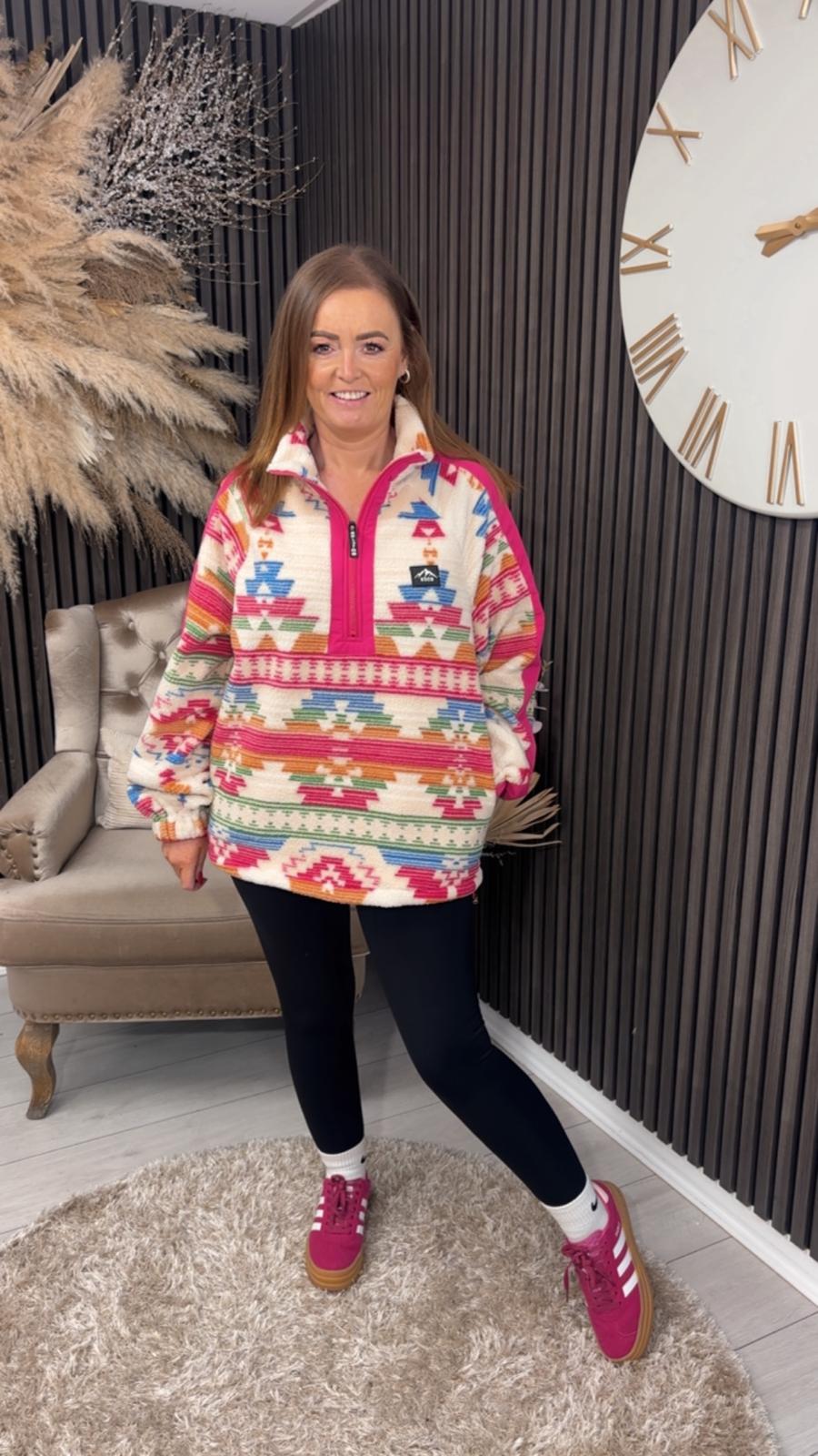 ALENA FLEECE - PINK/MULTI