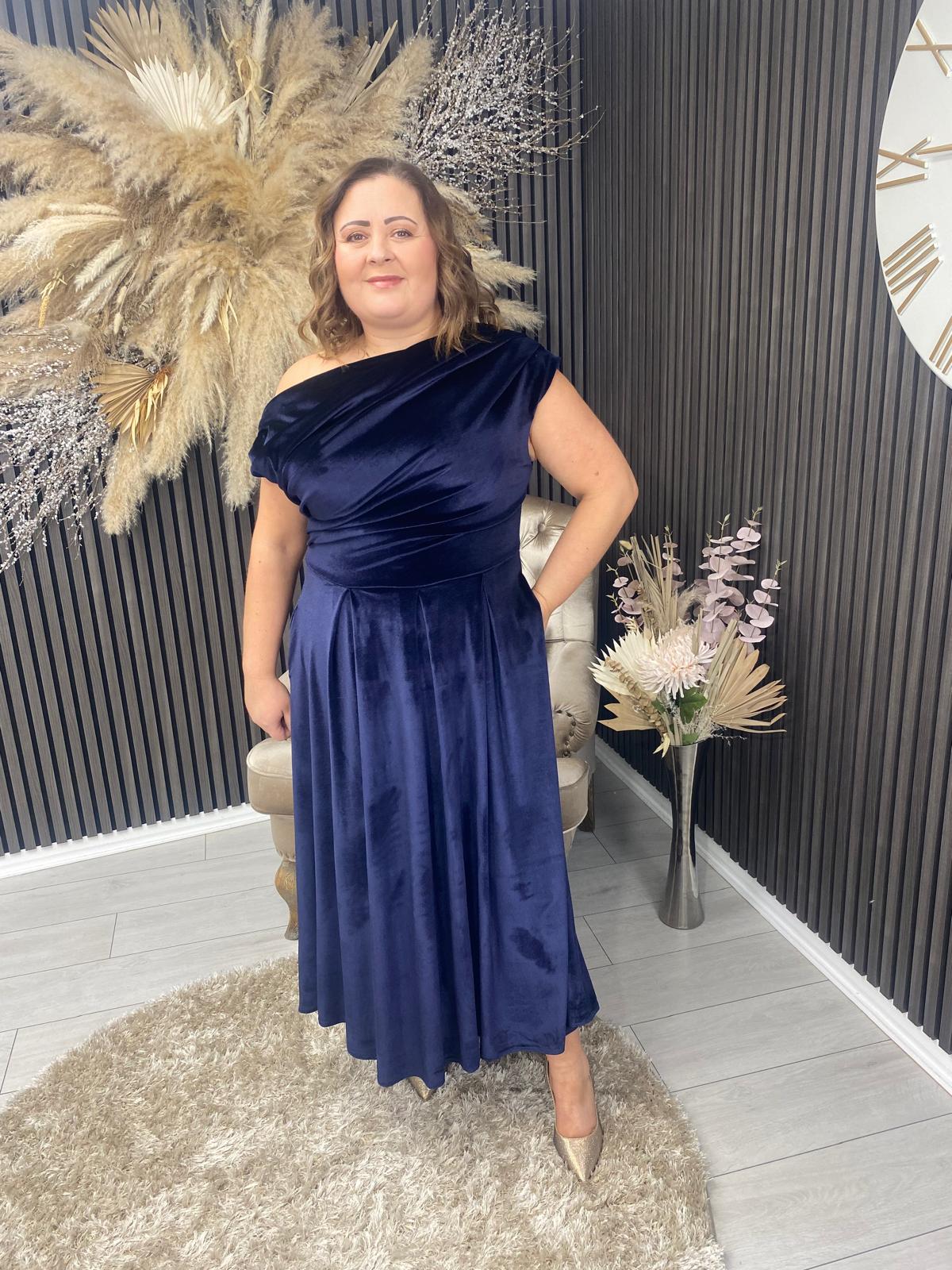 BETTY DRESS - NAVY VELVET