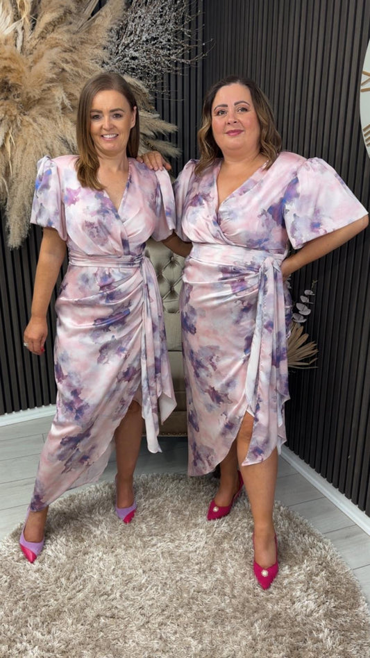 DREW DRESS - PURPLE MARBLE