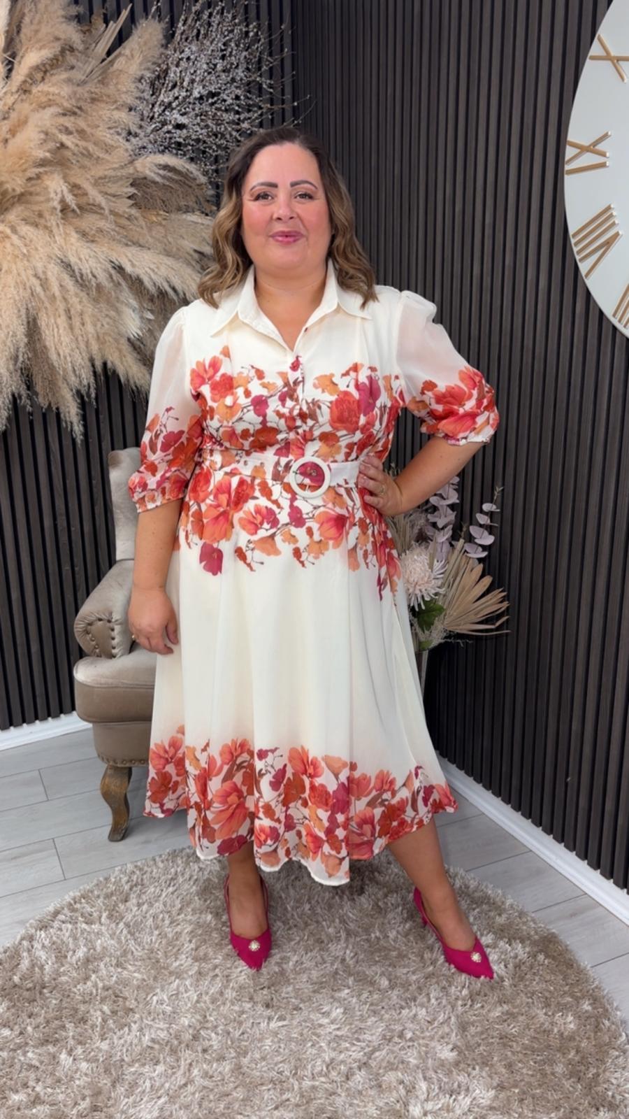 HOLLAND DRESS - CREAM PINK FLORAL